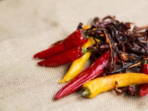 Piments rouges et secs