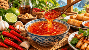 Sauce Sweet Chili thaïe maison avec piments rouges, ail et citron vert